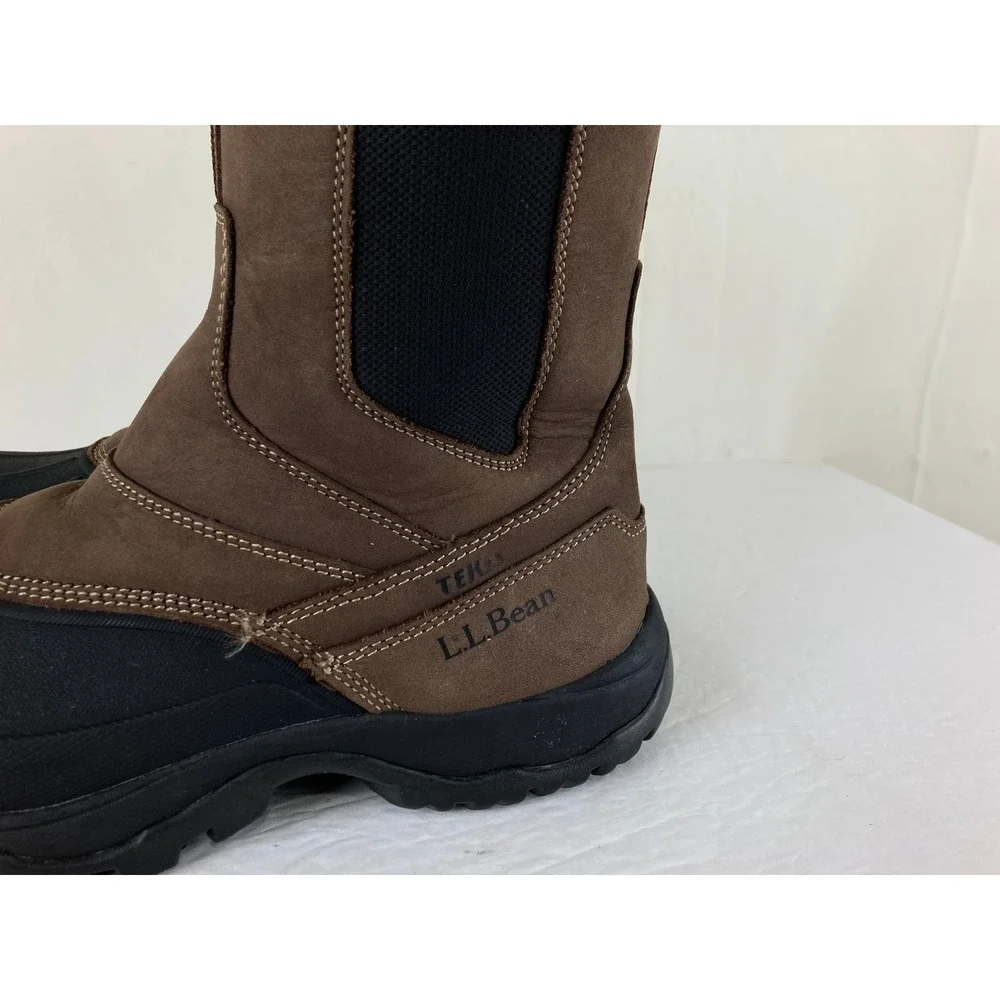 L.L. Bean Storm Chaser Boots Men 8 Brown Leather Waterproof Insulated Fall